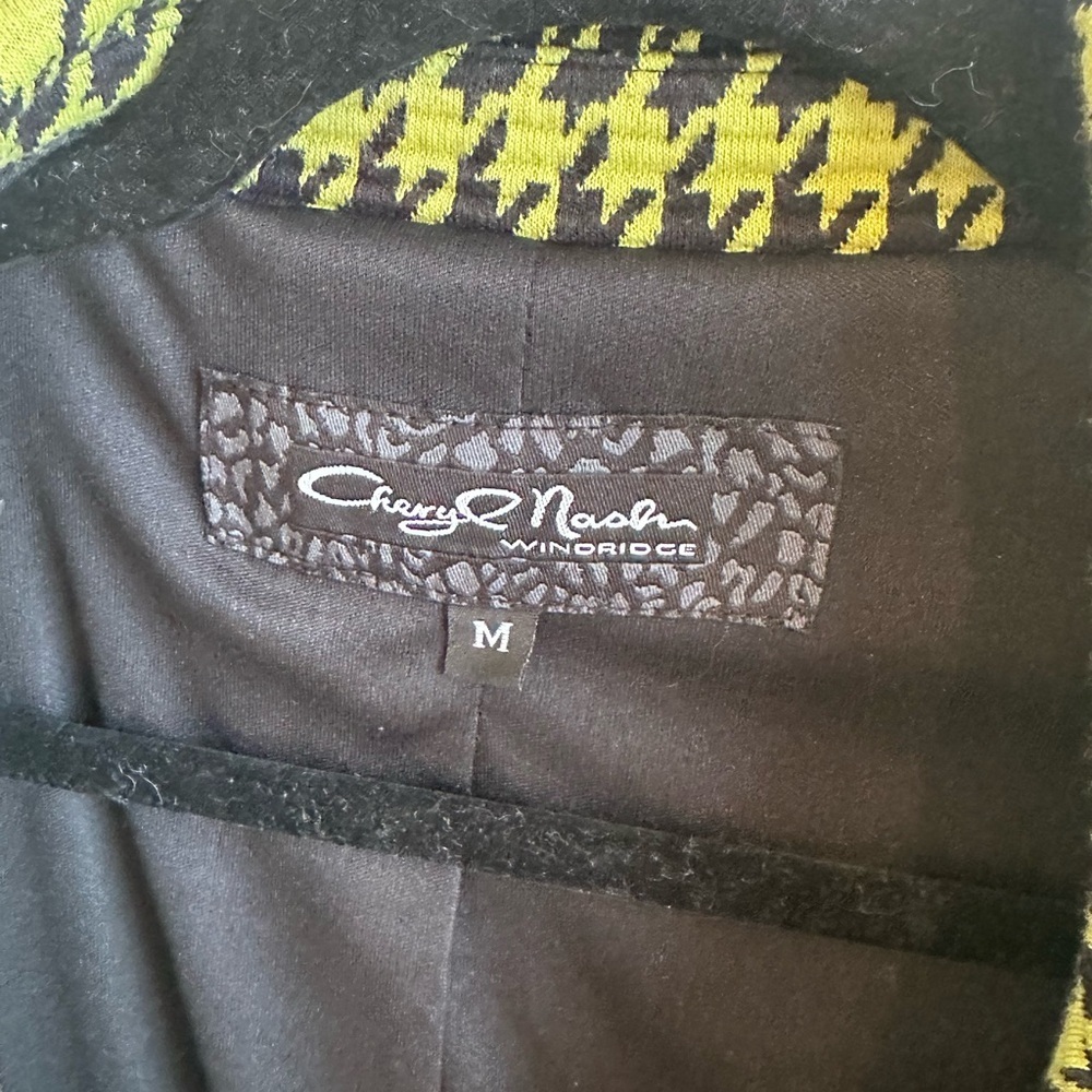 Vintage Black and Green Houndstooth Blazer - Picture 2 of 2